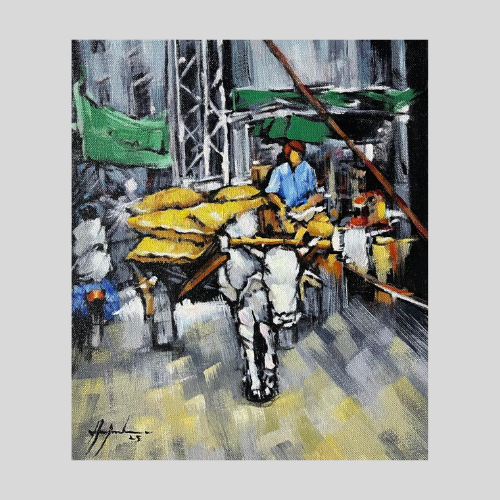 Old village | Hand painting | Al Hadi Arts Gallery