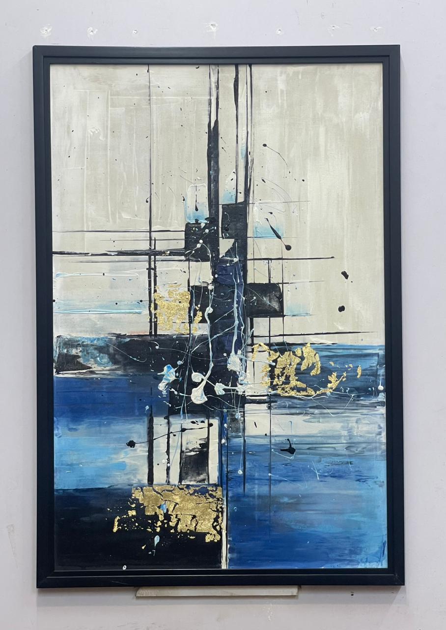 Azure grid abstract art