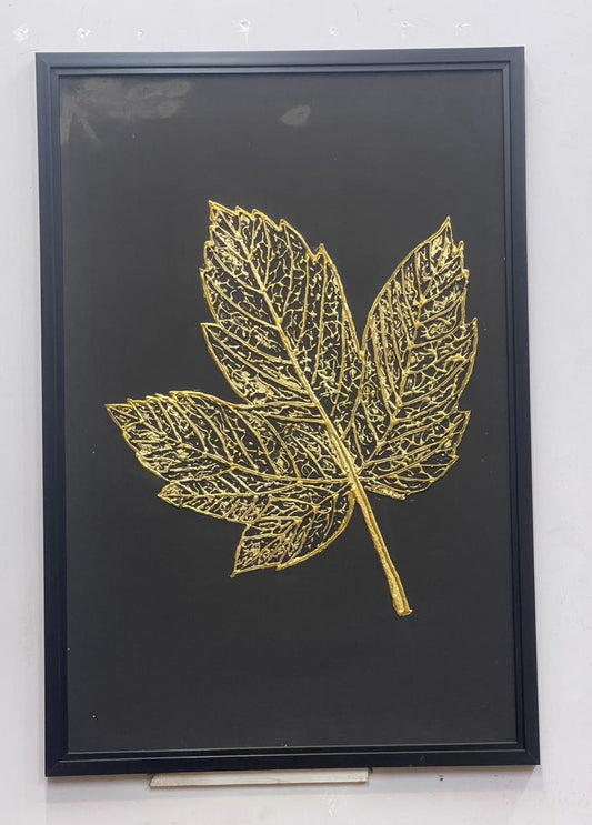 Gold Abstract leaf Painting