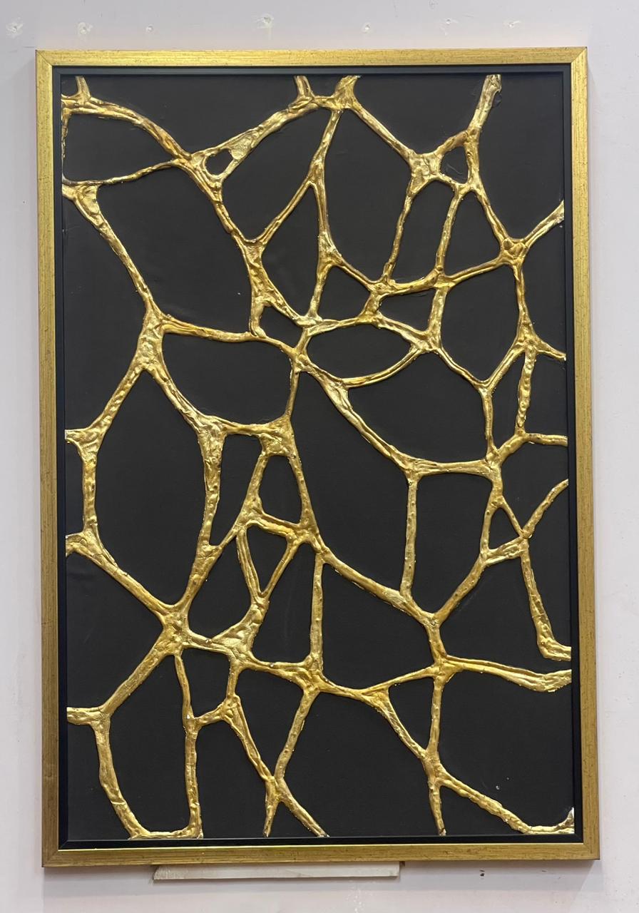 Golden veins abstract art