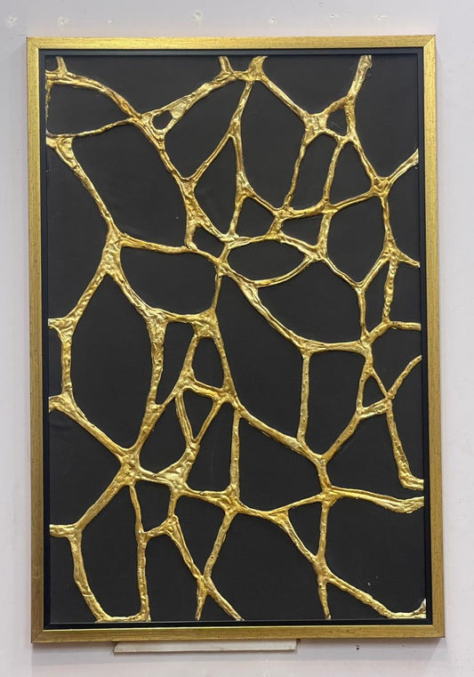 Golden veins abstract art