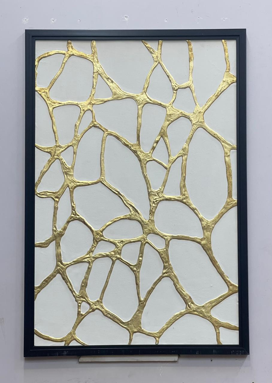 Golden veins abstract art