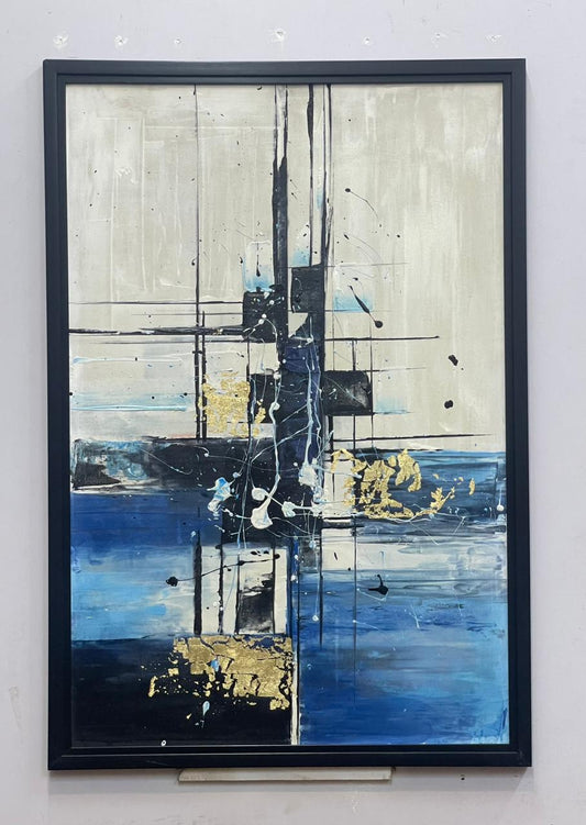 Azure grid  abstract art