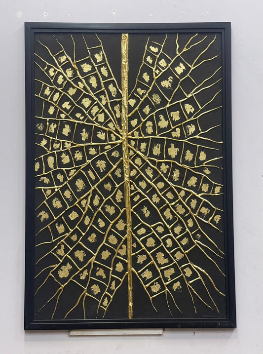 Golden leaf pattern art